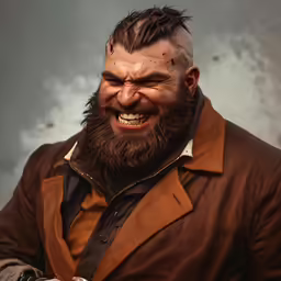a man with an evil grin on his face