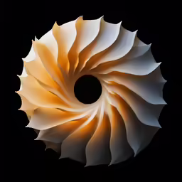 a large object with long ridges on black