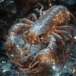 this is a large, intricate looking creature in the dark