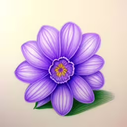 a purple flower with a stem in the center of it