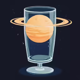 a cartoon image of a planets view in a glass