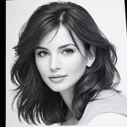 the woman is posing for a picture in her black and white photo