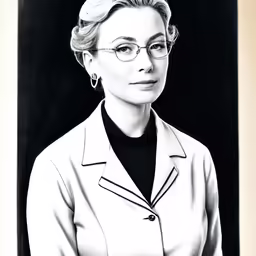 a woman in a jacket is standing up