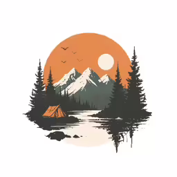a tent with the mountains in the background