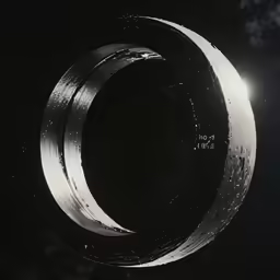 the moon with several small drops on it
