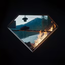 there is a fire in a small window