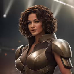 a woman dressed in a golden costume