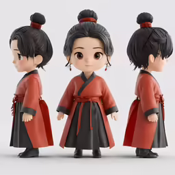 an image of three dolls in traditional chinese outfits