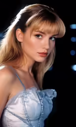 a woman with a tiara on, in the night