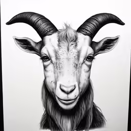 a goat that is in black and white