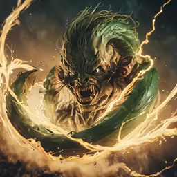 an image of a demon in the fire