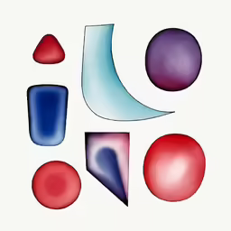 some colorful shapes on top of a white paper