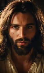 long hair man with beard and full eye makeup