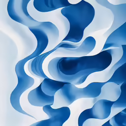 a painting with several lines in the shape of waves