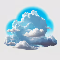 a drawing of a sky filled with white clouds