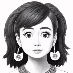 a girl with large hoop earrings in the face