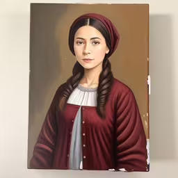 a woman painted on the side of a box