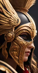 a woman wearing a golden and black mask
