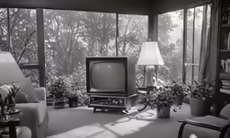 a living room has a large window that lets in natural light