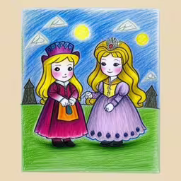two pretty little girls holding hands while wearing princess dresses,two little girls wearing dresses with their hand holding hands