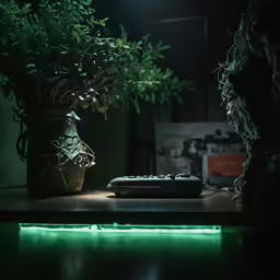 the remote controls are sitting on the table