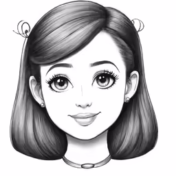 the avatar in this drawing shows an animated girl with big eyes and long bangs