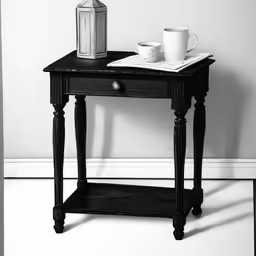 a coffee cup sitting on top of a wooden table