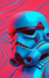 a star wars character is featured in this vibrant photo