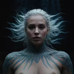 woman with large breasts with wings on her shoulders