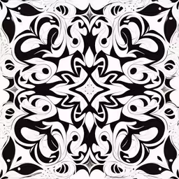 a black and white pattern that looks like waves,a square pattern designed with black and white colors