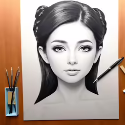 a picture of a woman with makeup and eyeliners