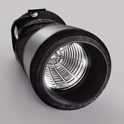 a large silver light bulb on a white background