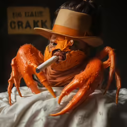 a close up of a toy with a hat on