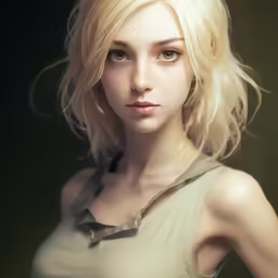 a digital painting of a woman with blonde hair