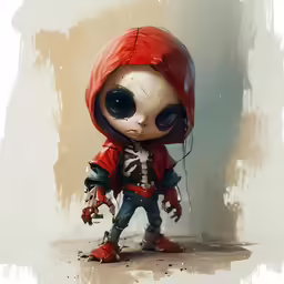 an adorable little toy with a creepy looking face
