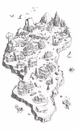 a city with many different buildings and people
