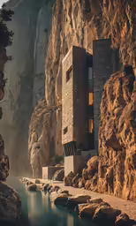 an old, stone - built building stands on rocky cliffs by the water