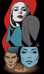 three different avatars with different colors and sizes