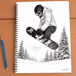 someone flying through the air on a snowboard