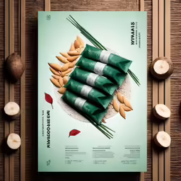 the packaging design for an assortment of snacks on a wooden surface