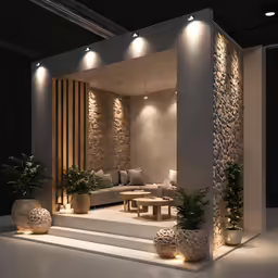 the stage area in this modern living room