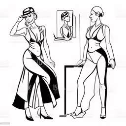 vintage black and white image of women in bathing suits,two women in swimwear standing next to each other