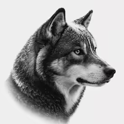 a close up of a dog with a head turned