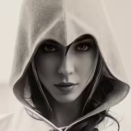 woman wearing a hoodie and hood with dark makeup