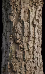 closeup image of a tree trunk made with clay