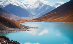 some mountains and the sky are filled with clouds