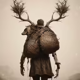 two people with animal head tattoos in front of the camera