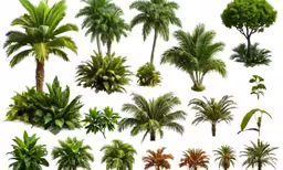 a palm tree collection with multiple trees and foliage