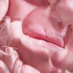 a girl in pink is covering her mouth