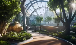 large outdoor space with a lot of green plants